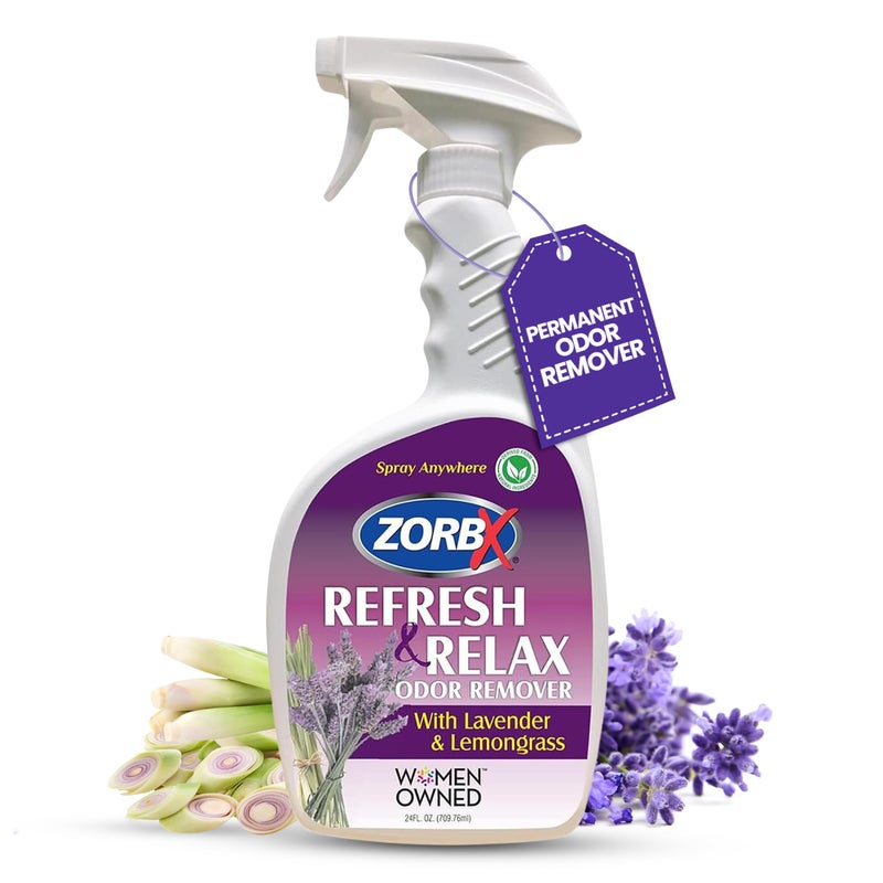ZORBX Lavender & Lemongrass Spray, 24 Oz - All-Purpose Deodorizer, Refreshes Fabric, Removes Strong Odors, Perfect for Home, Car, Gym, Laundry - Image 1
